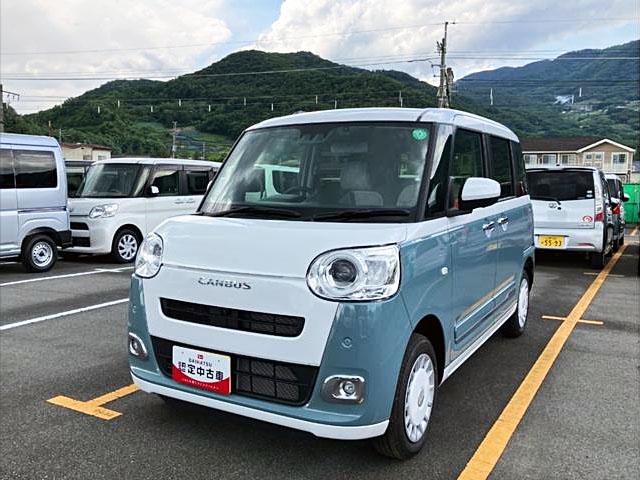 ムーヴキャンバスストライプスＧ　４ＷＤ　純正ナビ　前後ドラレコスマートアシスト・ＡＢＳ・エアバック・電動パーキングブレーキ・プッシュ式エンジンスタートボタン・オートエアコン・パワーウインドウ・電動格納ドアミラー両電動スライドドア・ＬＥＤヘッドライト（山梨県）の中古車