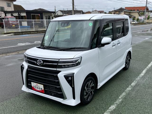 タントカスタムＸ　純正ナビゲーション　バックモニタースマートアシスト・ＬＥＤヘッドライト・１４インチアルミホイール・両側パワースライドドア・ＵＳＢソケット・運転席助手席シートヒーター・レザー調Ｘフルファブリックシート（山梨県）の中古車