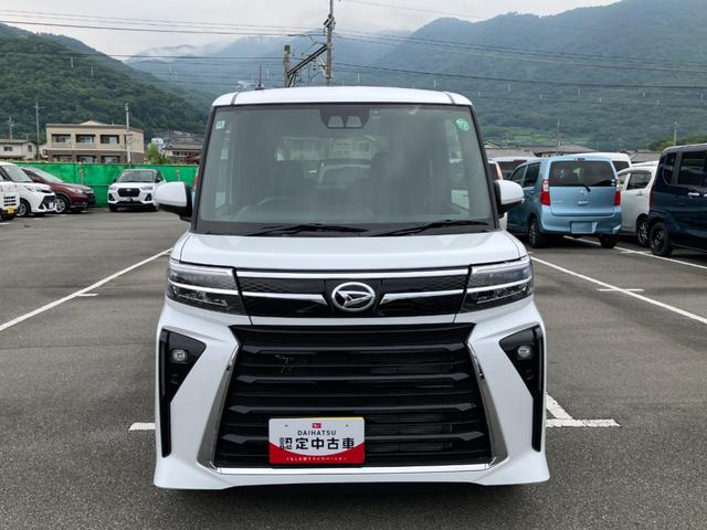 タントカスタムＲＳ　純性ナビゲーション　ドライブレコーダースマートアシスト・ＬＥＤヘッドライト・１５インチアルミホイール・両側パワースライドドア・ＵＳＢソケット・運転席助手席シートヒーター・レザー調Ｘフルファブリックシート・本革巻ステアリングホイール（山梨県）の中古車