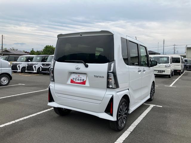 タントカスタムＲＳ　純性ナビゲーション　ドライブレコーダースマートアシスト・ＬＥＤヘッドライト・１５インチアルミホイール・両側パワースライドドア・ＵＳＢソケット・運転席助手席シートヒーター・レザー調Ｘフルファブリックシート・本革巻ステアリングホイール（山梨県）の中古車