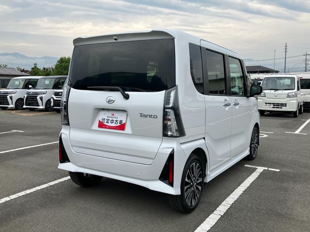 タントカスタムＲＳ　純正ナビゲーション　ドライブレコーダースマートアシスト・ＬＥＤヘッドライト・１５インチアルミホイール・両側パワースライドドア・ＵＳＢソケット・運転席助手席シートヒーター・レザー調Ｘフルファブリックシート・本革巻ステアリングホイール（山梨県）の中古車