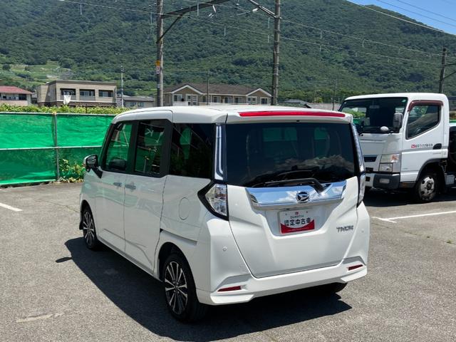 トールカスタムＧ　ターボ　純正ナビ　ドライブレコーダースマートアシスト・ＬＥＤヘッドランプ・ＬＥＤフォグ・両側パワースライドドア・オートエアコン・パーキングブレーキ解除忘れ防止ブザー・ヘッドランプ自動消灯システム・プッシュエンジンスタート（山梨県）の中古車