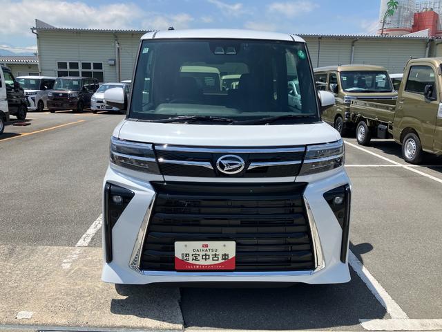 タントカスタムＲＳ　純正ナビゲーション　ドライブレコーダースマートアシスト・ＬＥＤヘッドライト・１５インチアルミホイール・両側パワースライドドア・ＵＳＢソケット・運転席助手席シートヒーター・レザー調Ｘフルファブリックシート・本革巻ステアリングホイール（山梨県）の中古車