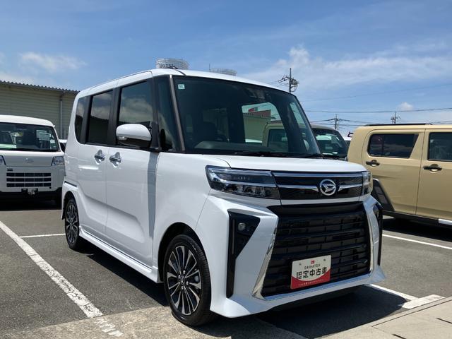タントカスタムＲＳ　純正ナビゲーション　ドライブレコーダースマートアシスト・ＬＥＤヘッドライト・１５インチアルミホイール・両側パワースライドドア・ＵＳＢソケット・運転席助手席シートヒーター・レザー調Ｘフルファブリックシート・本革巻ステアリングホイール（山梨県）の中古車