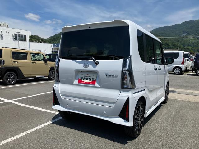 タントカスタムＲＳ　純正ナビゲーション　ドライブレコーダースマートアシスト・ＬＥＤヘッドライト・１５インチアルミホイール・両側パワースライドドア・ＵＳＢソケット・運転席助手席シートヒーター・レザー調Ｘフルファブリックシート・本革巻ステアリングホイール（山梨県）の中古車