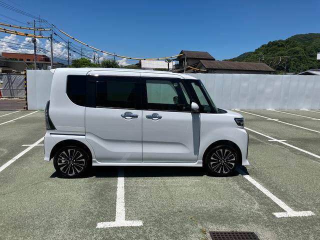 タントカスタムＲＳ　４ＷＤ　ミラクルオートステップ　ナビ　ドラレコスマートアシスト・ＬＥＤヘッドライト・１５インチアルミホイール・両側パワースライドドア・ＵＳＢソケット・運転席助手席シートヒーター・レザー調Ｘフルファブリックシート・本革巻ステアリングホイール（山梨県）の中古車