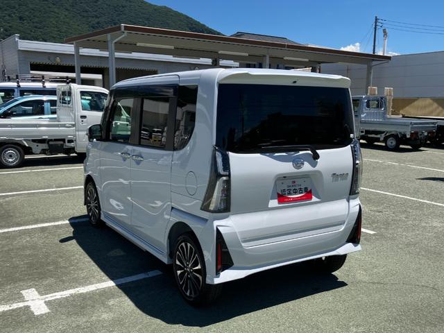 タントカスタムＲＳ　４ＷＤ　ミラクルオートステップ　ナビ　ドラレコスマートアシスト・ＬＥＤヘッドライト・１５インチアルミホイール・両側パワースライドドア・ＵＳＢソケット・運転席助手席シートヒーター・レザー調Ｘフルファブリックシート・本革巻ステアリングホイール（山梨県）の中古車