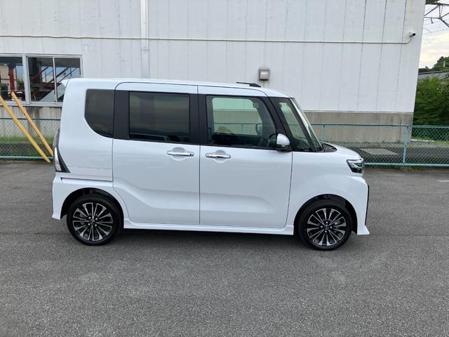 タントカスタムRS 4WD 純正ナビスマートアシスト・LEDヘッドライト・15インチアルミホイール・両側パワースライドドア・USBソケット・運転席助手席シートヒーター・レザー調Xフルファブリックシート・本革巻ステアリングホイール(山梨県)の中古車