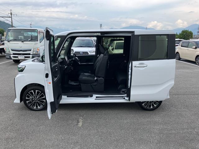 タントカスタムRS 4WD 純正ナビスマートアシスト・LEDヘッドライト・15インチアルミホイール・両側パワースライドドア・USBソケット・運転席助手席シートヒーター・レザー調Xフルファブリックシート・本革巻ステアリングホイール(山梨県)の中古車