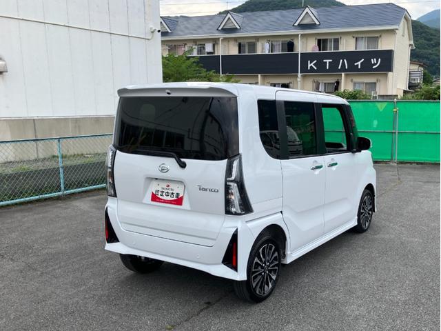 タントカスタムRS 4WD 純正ナビスマートアシスト・LEDヘッドライト・15インチアルミホイール・両側パワースライドドア・USBソケット・運転席助手席シートヒーター・レザー調Xフルファブリックシート・本革巻ステアリングホイール(山梨県)の中古車