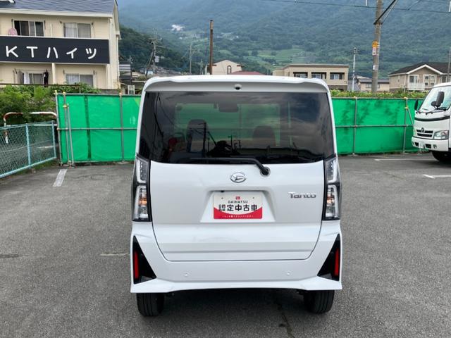 タントカスタムRS 4WD 純正ナビスマートアシスト・LEDヘッドライト・15インチアルミホイール・両側パワースライドドア・USBソケット・運転席助手席シートヒーター・レザー調Xフルファブリックシート・本革巻ステアリングホイール(山梨県)の中古車
