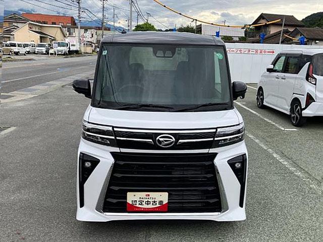 タントカスタムＲＳ　純正ナビゲーション　ドライブレコーダースマートアシスト・ＬＥＤヘッドライト・１５インチアルミホイール・両側パワースライドドア・ＵＳＢソケット・運転席助手席シートヒーター・レザー調Ｘフルファブリックシート・本革巻ステアリングホイール（山梨県）の中古車