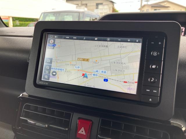 タントカスタムＲＳ　純正ナビゲーション　パノラマモニタースマートアシスト・ＬＥＤヘッドライト・１５インチアルミホイール・両側パワースライドドア・ＵＳＢソケット・運転席助手席シートヒーター・レザー調Ｘフルファブリックシート・本革巻ステアリングホイール（山梨県）の中古車