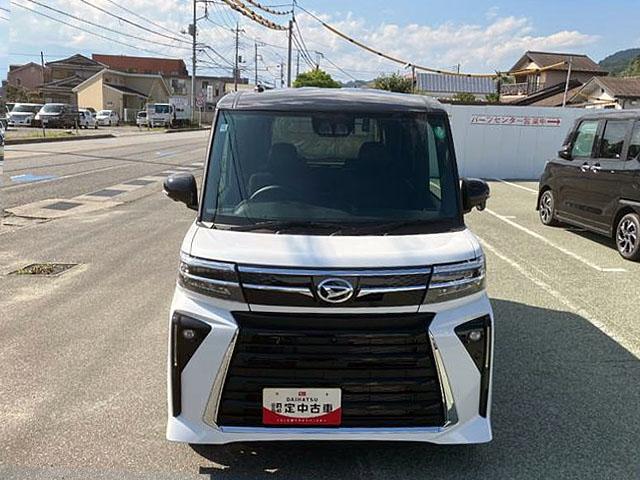 タントカスタムＲＳ　純正ナビ　パノラマモニタースマートアシスト・ＬＥＤヘッドライト・１５インチアルミホイール・両側パワースライドドア・ＵＳＢソケット・運転席助手席シートヒーター・レザー調Ｘフルファブリックシート・本革巻ステアリングホイール（山梨県）の中古車