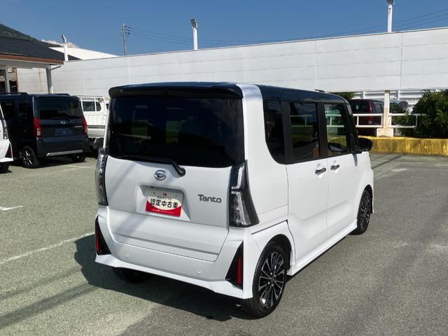 タントカスタムＲＳ　純正ナビ　パノラマモニタースマートアシスト・ＬＥＤヘッドライト・１５インチアルミホイール・両側パワースライドドア・ＵＳＢソケット・運転席助手席シートヒーター・レザー調Ｘフルファブリックシート・本革巻ステアリングホイール（山梨県）の中古車