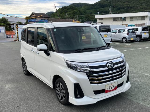 トールカスタムＧ　ディスプレイオーディオ　バックモニタースマートアシスト・ＬＥＤヘッドランプ・ＬＥＤフォグ・両側パワースライドドア・オートエアコン・パーキングブレーキ解除忘れ防止ブザー・ヘッドランプ自動消灯システム・プッシュエンジンスタート（山梨県）の中古車