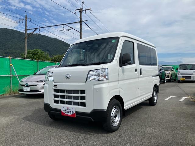 ハイゼットカーゴデラックス　４ＷＤ　ＣＶＴ　ＡＭ／ＦＭラジオデッキスマートアシスト・コーナーセンサー・３モード電子制御４ＷＤ（ＣＶＴ車）・荷室長１，９１５ｍｍ・荷室幅１，４１０ｍｍ・荷室高１，２５０ｍｍ・ハロゲンヘッドランプ・マニュアルエアコン（山梨県）の中古車