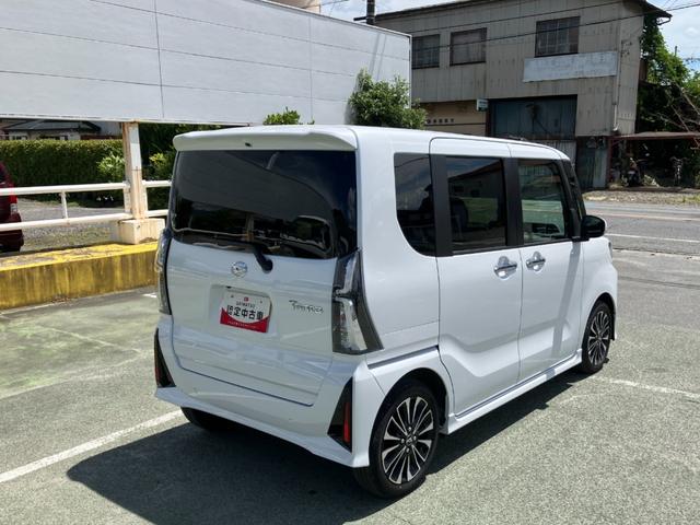 タントカスタムＲＳ　純正ナビゲーション　バックモニタースマートアシスト・ＬＥＤヘッドライト・１５インチアルミホイール・両側パワースライドドア・ＵＳＢソケット・運転席助手席シートヒーター・レザー調Ｘフルファブリックシート・本革巻ステアリングホイール（山梨県）の中古車