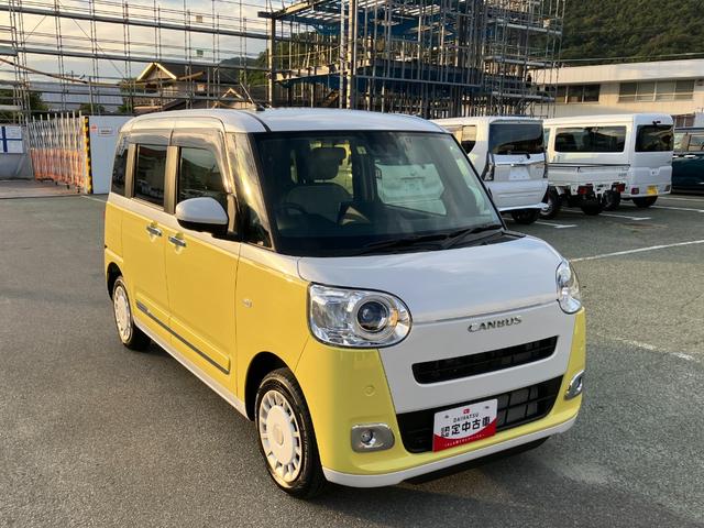 ムーヴキャンバスストライプスGターボ 4WD 10インチナビ ドラレコスマートアシスト・LEDヘッドランプ・LEDフォグランプ・スーパーUV&IRカットガラス(フロントウィンドウ)・USBソケット・両側パワースライドドア・運転席助手席シートヒーター(山梨県)の中古車