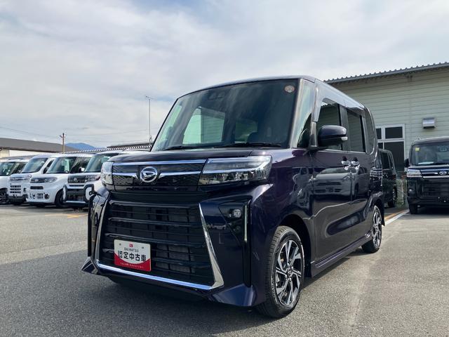 タントカスタムＸ　純正ナビゲーション　バックモニタースマートアシスト・ＬＥＤヘッドランプ・プッシュエンジンスタート・１４インチアルミホイール・左側パワースライドドア・ＵＳＢソケット・オートエアコン・運転席助手席シートヒーター（山梨県）の中古車