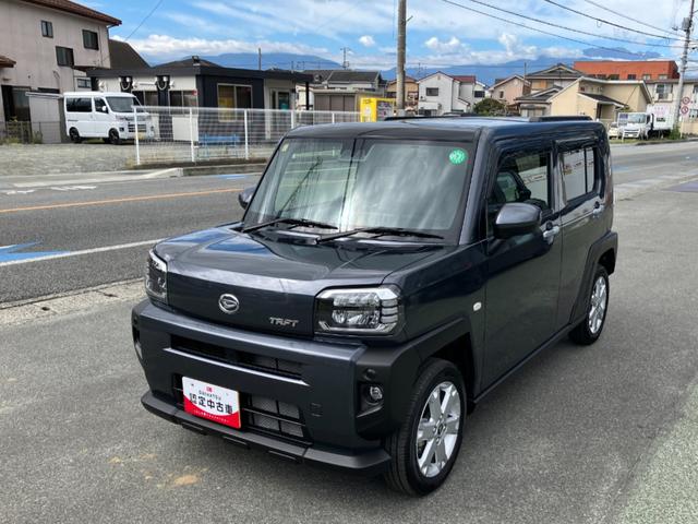 タフトG 4WD ディスプレイオーディオ バックモニタースマートアシスト・15インチアルミ・LEDヘッドランプ・LEDフォグ・スカイフィールトップ・電動パーキング・運転席助手席シートヒーター・USBソケット(山梨県)の中古車