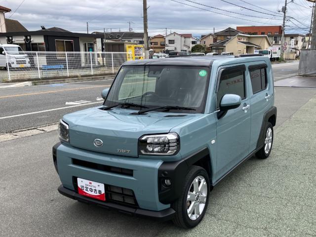 タフトG クロムベンチャー 4WD ディスプレイオーディオスマートアシスト・15インチアルミ・LEDヘッドランプ・LEDフォグ・スカイフィールトップ・電動パーキング・運転席助手席シートヒーター・USBソケット(山梨県)の中古車