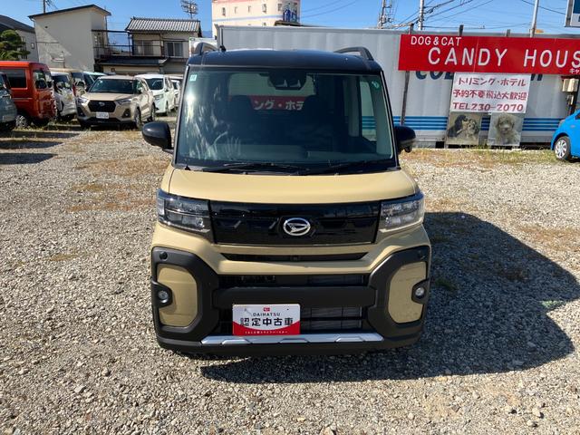 タントファンクロスターボ　４ＷＤ　ディスプレイオーディオスマートアシスト・ＬＥＤヘッドライト・１５インチアルミホイール・両側パワースライドドア・ＵＳＢソケット・運転席助手席シートヒーター・フルファブリックシート・本革巻ステアリングホイール（山梨県）の中古車