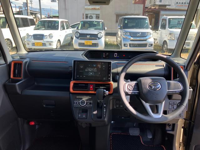 タントファンクロスターボ　４ＷＤ　ディスプレイオーディオスマートアシスト・ＬＥＤヘッドライト・１５インチアルミホイール・両側パワースライドドア・ＵＳＢソケット・運転席助手席シートヒーター・フルファブリックシート・本革巻ステアリングホイール（山梨県）の中古車