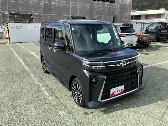 タントカスタムRS 純正ナビゲーション パノラマモニタースマートアシスト・LEDヘッドライト・15インチアルミホイール・両側パワースライドドア・USBソケット・運転席助手席シートヒーター・レザー調Xフルファブリックシート・本革巻ステアリングホイール(山梨県)の中古車