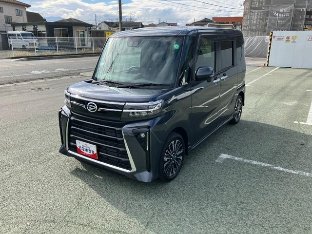 タントカスタムRS 純正ナビゲーション パノラマモニタースマートアシスト・LEDヘッドライト・15インチアルミホイール・両側パワースライドドア・USBソケット・運転席助手席シートヒーター・レザー調Xフルファブリックシート・本革巻ステアリングホイール(山梨県)の中古車