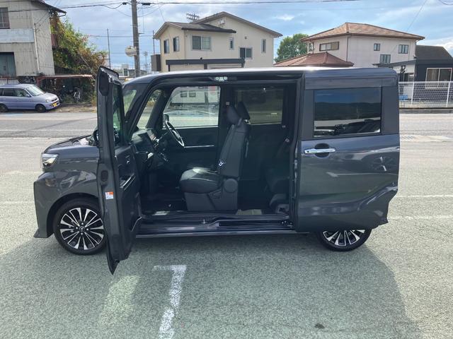 タントカスタムRS 純正ナビゲーション パノラマモニタースマートアシスト・LEDヘッドライト・15インチアルミホイール・両側パワースライドドア・USBソケット・運転席助手席シートヒーター・レザー調Xフルファブリックシート・本革巻ステアリングホイール(山梨県)の中古車