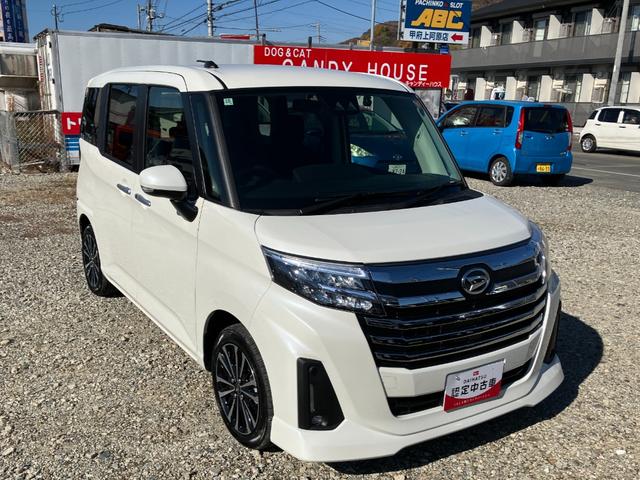 トールカスタムG ターボ ディスプレイオーディオスマートアシスト・LEDヘッドランプ・LEDフォグ・両側パワースライドドア・オートエアコン・パーキングブレーキ解除忘れ防止ブザー・ヘッドランプ自動消灯システム・プッシュエンジンスタート(山梨県)の中古車