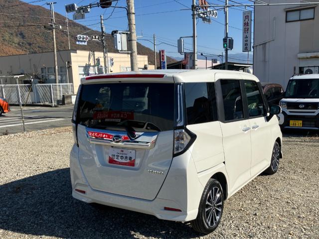 トールカスタムG ターボ ディスプレイオーディオスマートアシスト・LEDヘッドランプ・LEDフォグ・両側パワースライドドア・オートエアコン・パーキングブレーキ解除忘れ防止ブザー・ヘッドランプ自動消灯システム・プッシュエンジンスタート(山梨県)の中古車