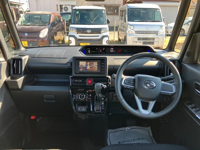 タントカスタムRS 純正ナビゲーション バックモニタースマートアシスト・LEDヘッドランプ・プッシュエンジンスタート・15インチアルミホイール・両側パワースライドドア・USBソケット・オートエアコン・運転席助手席シートヒーター(山梨県)の中古車