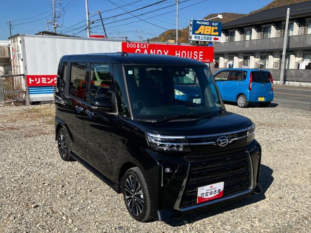 タントカスタムRS 純正ナビゲーション バックモニタースマートアシスト・LEDヘッドランプ・プッシュエンジンスタート・15インチアルミホイール・両側パワースライドドア・USBソケット・オートエアコン・運転席助手席シートヒーター(山梨県)の中古車