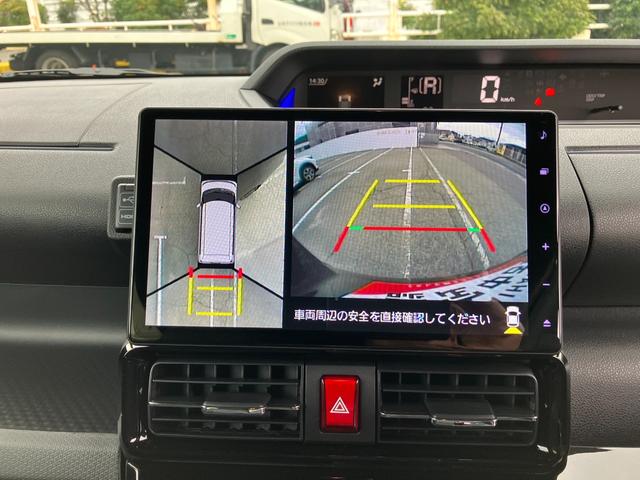 タントカスタムＲＳ　１０インチナビ　パノラマモニタースマートアシスト・ＬＥＤヘッドライト・１５インチアルミホイール・両側パワースライドドア・ＵＳＢソケット・運転席助手席シートヒーター・レザー調Ｘフルファブリックシート・本革巻ステアリングホイール（山梨県）の中古車