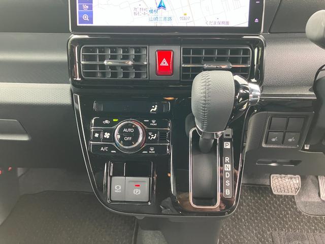 タントカスタムＲＳ　１０インチナビ　パノラマモニタースマートアシスト・ＬＥＤヘッドライト・１５インチアルミホイール・両側パワースライドドア・ＵＳＢソケット・運転席助手席シートヒーター・レザー調Ｘフルファブリックシート・本革巻ステアリングホイール（山梨県）の中古車