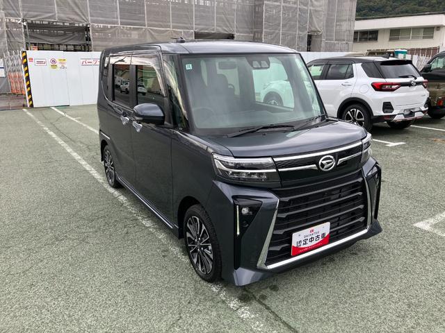 タントカスタムＲＳ　１０インチナビ　パノラマモニタースマートアシスト・ＬＥＤヘッドライト・１５インチアルミホイール・両側パワースライドドア・ＵＳＢソケット・運転席助手席シートヒーター・レザー調Ｘフルファブリックシート・本革巻ステアリングホイール（山梨県）の中古車