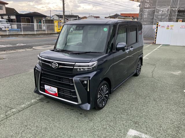 タントカスタムＲＳ　１０インチナビ　パノラマモニタースマートアシスト・ＬＥＤヘッドライト・１５インチアルミホイール・両側パワースライドドア・ＵＳＢソケット・運転席助手席シートヒーター・レザー調Ｘフルファブリックシート・本革巻ステアリングホイール（山梨県）の中古車