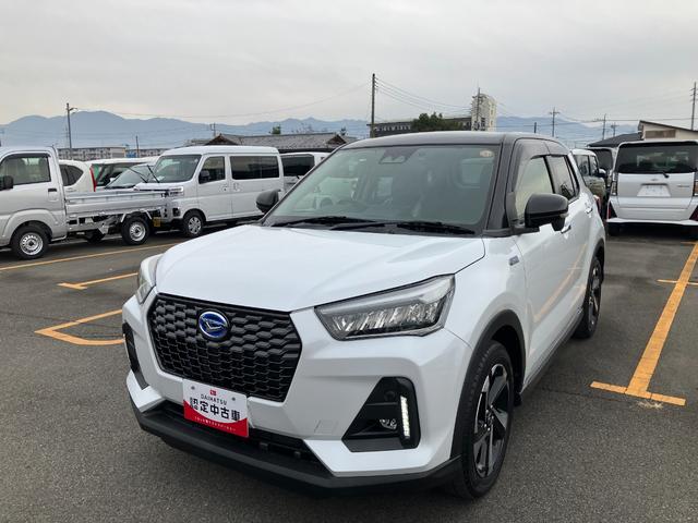 ロッキープレミアムG HEV 純正ナビゲーション ドラレコスマートアシスト・コーナーセンサー・ハイブリッド専用17インチアルミ・LEDヘッドランプ・(自動消灯システム)・シーケンシャルターンランプ・オートエアコン・運転席助手席シートヒーター(山梨県)の中古車