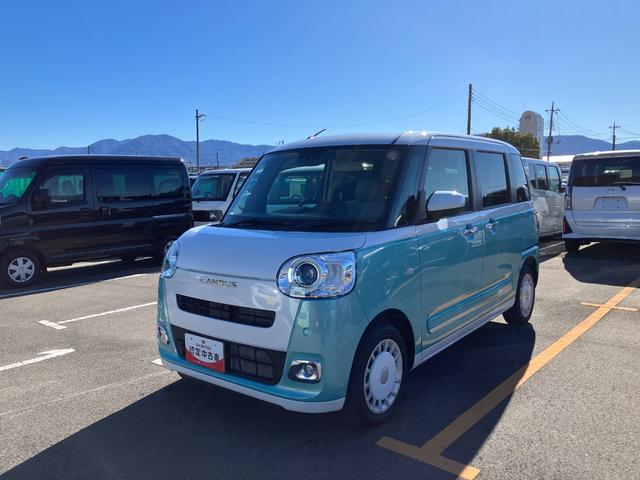 ムーヴキャンバスストライプスＧ　純正ナビゲーション　バックモニターナビ　スマートキープッシュスタート　キーフリーキー　ワンオーナー車　車線逸脱警報　運転席エアバック　オートハイビーム　ＡＢＳ　点検記録簿　エマージェンシーブレーキ（山梨県）の中古車