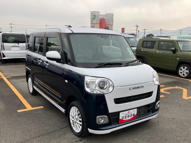 ムーヴキャンバスストライプスGターボ 4WD 10インチナビ1オーナー 4WD スマートキー エアバッグ ターボ ABS キーフリー プッシュ式エンジンスタートボタン 両電動スライドドア オートエアコン(山梨県)の中古車