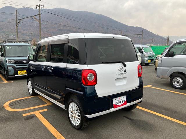 ムーヴキャンバスストライプスGターボ 4WD 10インチナビ1オーナー 4WD スマートキー エアバッグ ターボ ABS キーフリー プッシュ式エンジンスタートボタン 両電動スライドドア オートエアコン(山梨県)の中古車