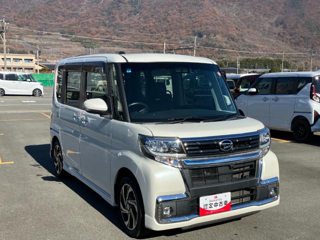 タントカスタムＲＳ　トップエディションＶＳ　ＳＡIII　純正ナビ１オーナー　レーンアシスト　オートハイビーム　記録簿　タ−ボ　キーフリー　スマートキー　アルミ　エアバッグ　ＡＢＳ　被害軽減ブレーキ　両電動スライドドアオートエアコン　パワーウィンドウ（山梨県）の中古車