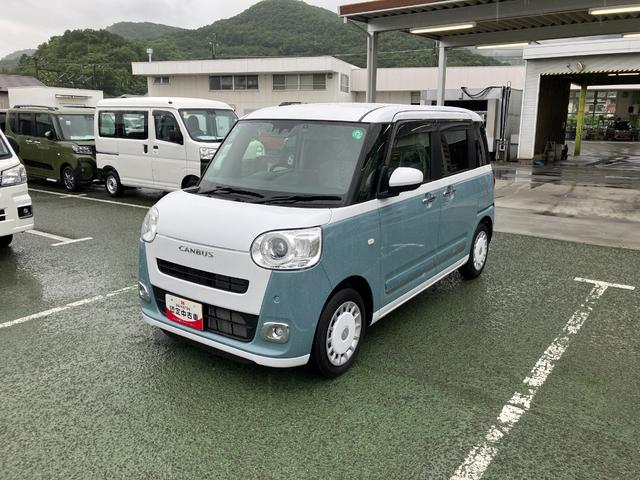 ムーヴキャンバスストライプスＧスマートアシスト・ＬＥＤヘッドランプ・ＬＥＤフォグランプ・スーパーＵＶ＆ＩＲカットガラス（フロントウィンドウ）・ＵＳＢソケット・両側パワースライドドア・運転席助手席シートヒーター（山梨県）の中古車