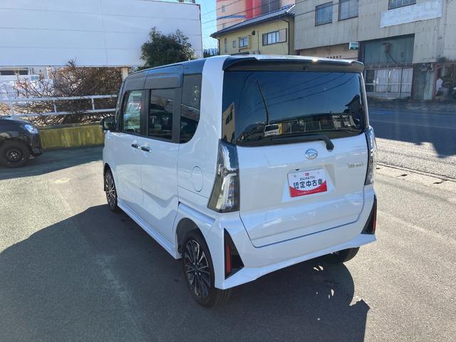 タントカスタムＲＳ　４ＷＤ　１０インチ純正ナビ　パノラマスマートアシスト・ＬＥＤヘッドライト・１５インチアルミホイール・両側パワースライドドア・ＵＳＢソケット・運転席助手席シートヒーター・レザー調Ｘフルファブリックシート・本革巻ステアリングホイール（山梨県）の中古車