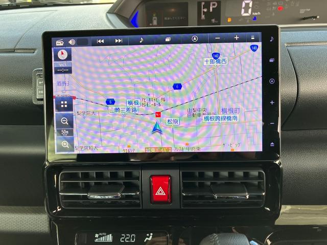 タントカスタムＲＳ　１０インチ純正ナビ　パノラマモニタースマートアシスト・ＬＥＤヘッドライト・１５インチアルミホイール・両側パワースライドドア・ＵＳＢソケット・運転席助手席シートヒーター・レザー調Ｘフルファブリックシート・本革巻ステアリングホイール（山梨県）の中古車