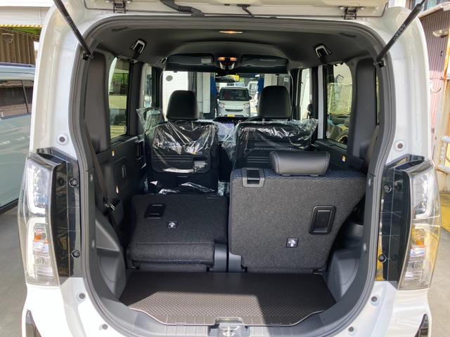 タントカスタムＲＳ　１０インチ純正ナビ　パノラマモニタースマートアシスト・ＬＥＤヘッドライト・１５インチアルミホイール・両側パワースライドドア・ＵＳＢソケット・運転席助手席シートヒーター・レザー調Ｘフルファブリックシート・本革巻ステアリングホイール（山梨県）の中古車