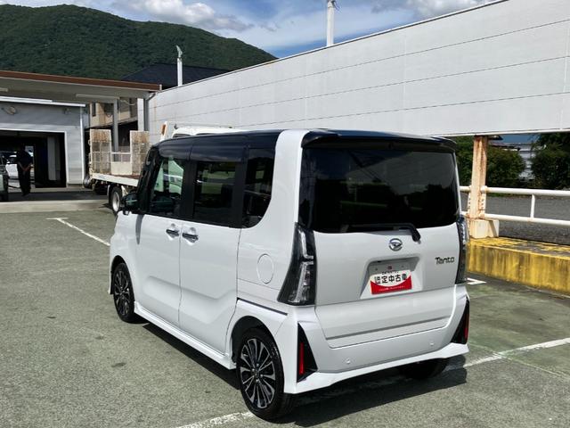 タントカスタムＲＳ　１０インチ純正ナビ　パノラマモニタースマートアシスト・ＬＥＤヘッドライト・１５インチアルミホイール・両側パワースライドドア・ＵＳＢソケット・運転席助手席シートヒーター・レザー調Ｘフルファブリックシート・本革巻ステアリングホイール（山梨県）の中古車