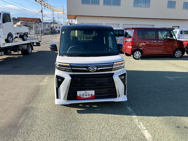 タントカスタムＲＳ　ディスプレイオーディオ装備スマートアシスト・ＬＥＤヘッドライト・１５インチアルミホイール・両側パワースライドドア・ＵＳＢソケット・運転席助手席シートヒーター・レザー調Ｘフルファブリックシート・本革巻ステアリングホイール（山梨県）の中古車